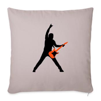 rock_gitarrist_2c - Sofa pillowcase 17,3'' x 17,3'' (45 x 45 cm) - light taupe - Front