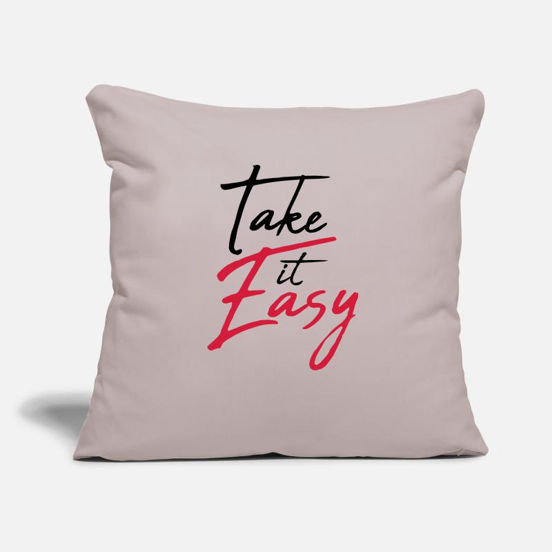 ruhig cool take it easy logo design text chill ein Sofakissenbezug 45 x 45 cm