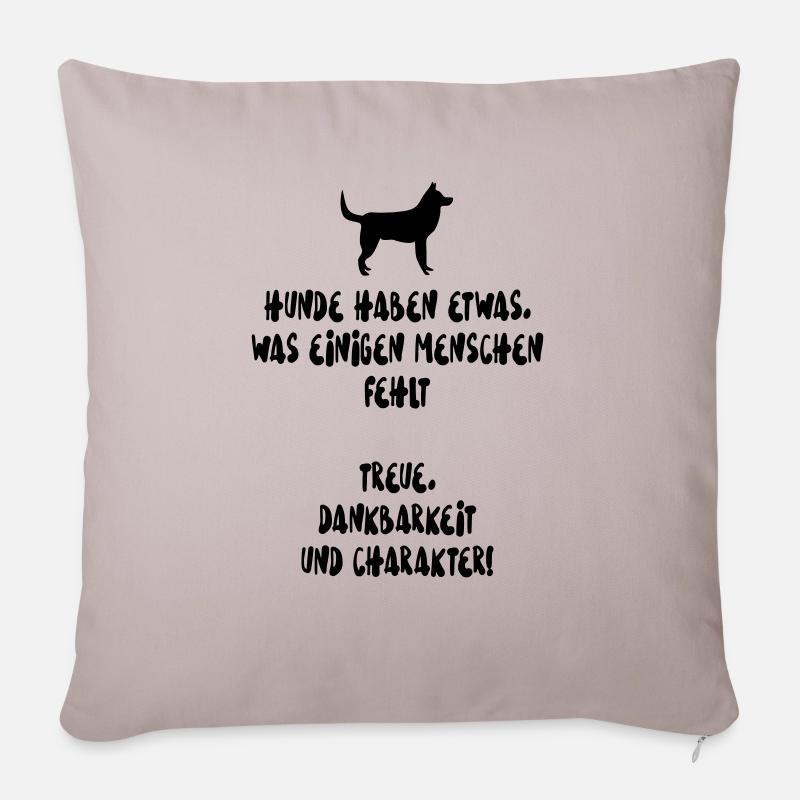 Hunde Spruch - Sofakissenbezug 45 x 45 cm - helles Taupe