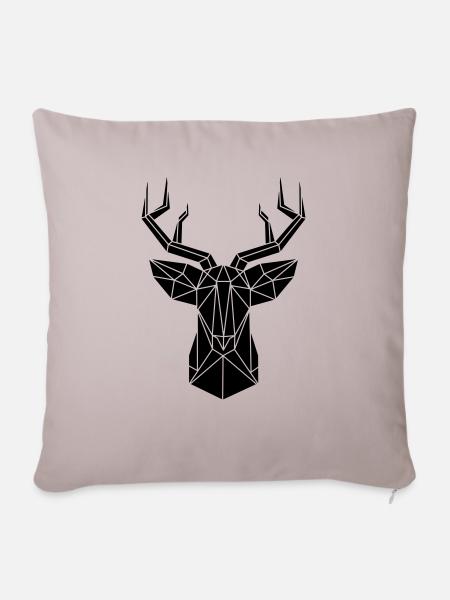 Hirsch - Sofakissenbezug 45 x 45 cm - helles Taupe