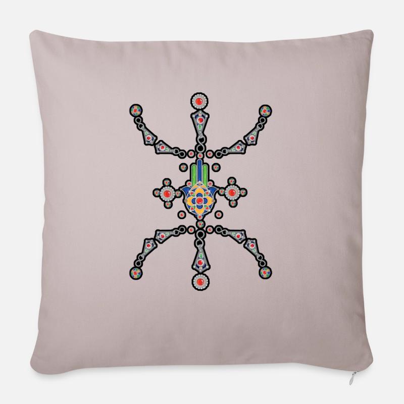 z imazighen bijoux kabyle - Housse de coussin décorative 45 x 45 cm - taupe clair