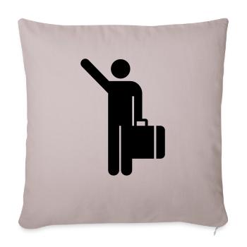 vacation,suitcase,travel,airport,train station - Sofa pillowcase 17,3'' x 17,3'' (45 x 45 cm) - light taupe - Front