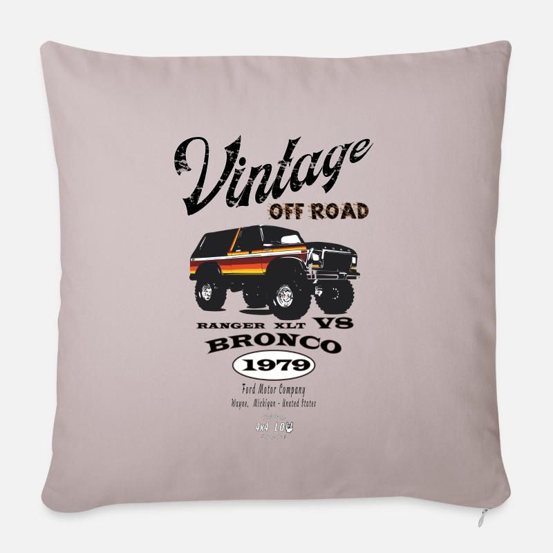 Bronco 1979 - Housse de coussin décorative 45 x 45 cm - taupe clair