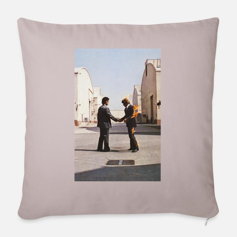 Pink Floyd Wish You Were Here Couverture - Housse de coussin décorative 45 x 45 cm - taupe clair