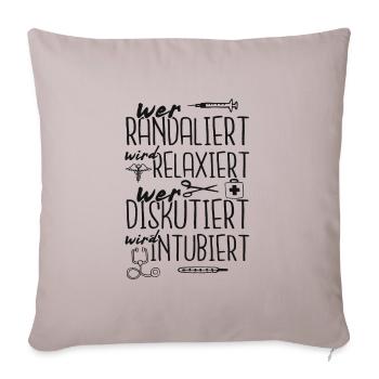 Krankenschwester Arzt witzig - Sofakissenbezug 45 x 45 cm - helles Taupe - Vorne