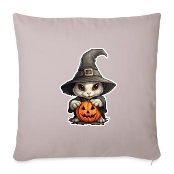 Halloween Hexenhäschen - Sofakissenbezug 45 x 45 cm - helles Taupe - Vorne