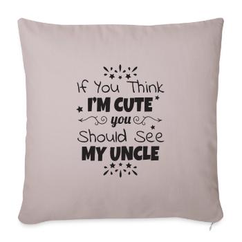 Bébé oncle doux cadeau de naissance parrain - Housse de coussin décorative 45 x 45 cm - taupe clair - Devant