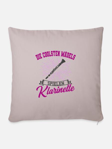 Klarinetten Klarinette Mädchen Geschenkidee - Sofakissenbezug 45 x 45 cm - helles Taupe