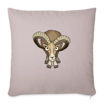 Mufflon Schafbock stare down Widder Geschenk - Sofakissenbezug 45 x 45 cm - helles Taupe - Vorne