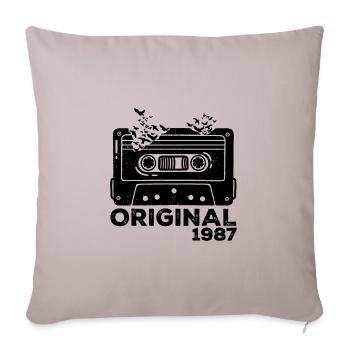 Year of birth 1987 Cassette 1987 Birthday 1987 - Sofa pillowcase 17,3'' x 17,3'' (45 x 45 cm) - light taupe - Front