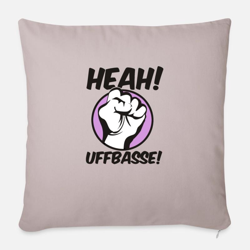 Uffbasse! - Sofakissenbezug 45 x 45 cm - helles Taupe