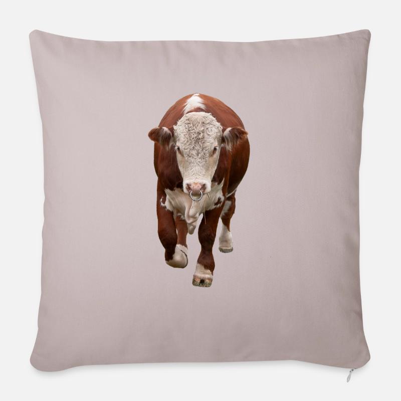 Stier - Sofakissenbezug 45 x 45 cm - helles Taupe
