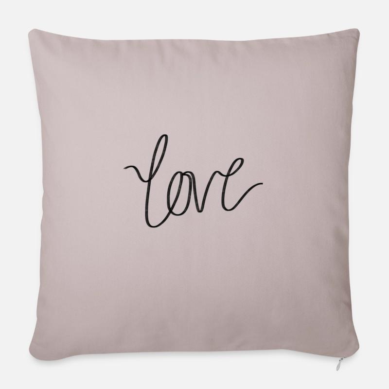 Love Liebe - Sofakissenbezug 45 x 45 cm - helles Taupe