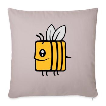 Carré petite abeille mignonne - Housse de coussin décorative 45 x 45 cm - taupe clair - Devant