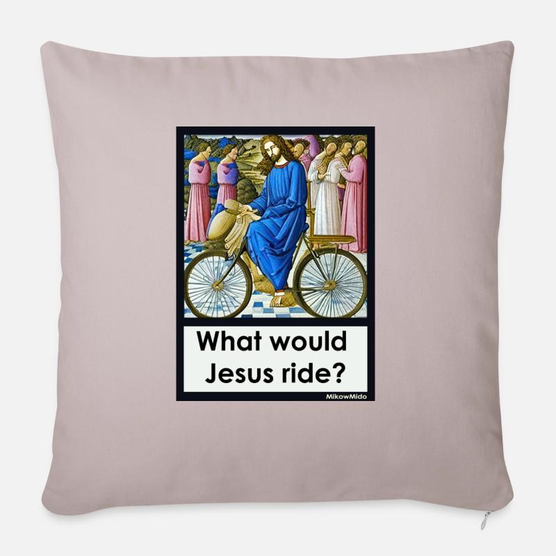 Que monterait Jésus ? - Housse de coussin décorative 45 x 45 cm - taupe clair