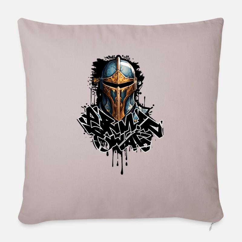 Armure de chevalier médiéval - Housse de coussin décorative 45 x 45 cm - taupe clair