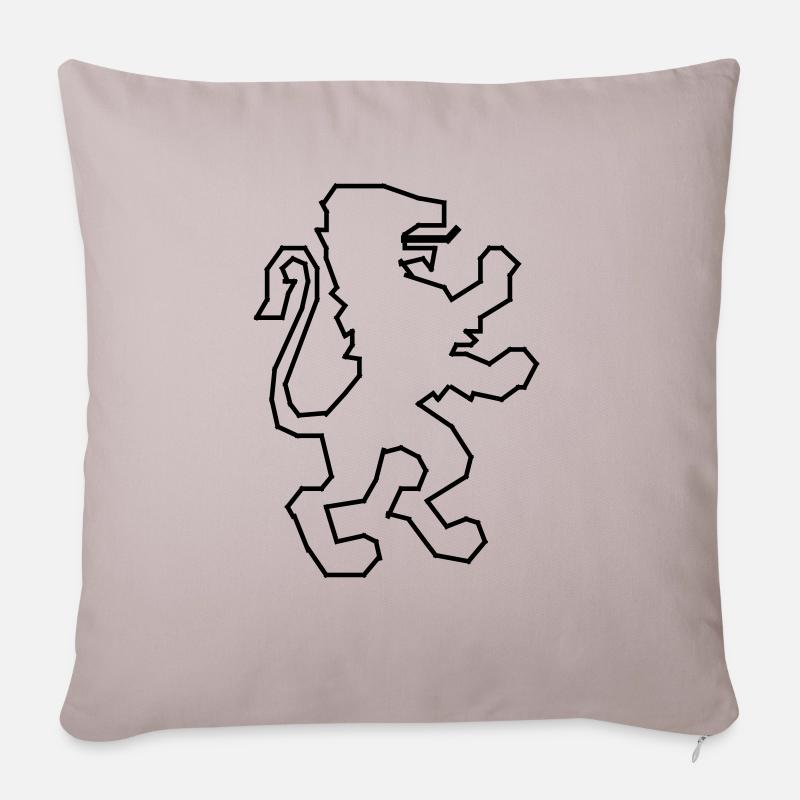 Löwe Wappen / Lion - Sofakissenbezug 45 x 45 cm - helles Taupe