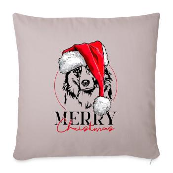 Père Noël berger australien joyeux Noël Wilsigns - Housse de coussin décorative 45 x 45 cm - taupe clair - Devant