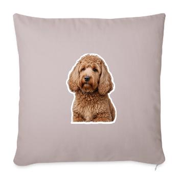 Caniche - Housse de coussin décorative 45 x 45 cm - taupe clair - Devant
