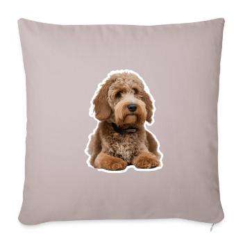 Caniche - Housse de coussin décorative 45 x 45 cm - taupe clair - Devant