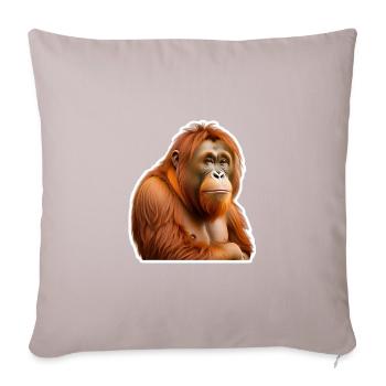Orang-outan - Housse de coussin décorative 45 x 45 cm - taupe clair - Devant