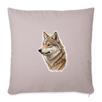 Wolf - Sofakissenbezug 45 x 45 cm - helles Taupe - Vorne