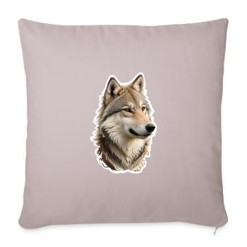 Wolf - Sofa pillowcase 17,3'' x 17,3'' (45 x 45 cm) - light taupe - Front