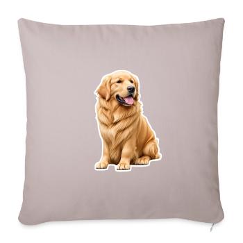 Golden retriever - Housse de coussin décorative 45 x 45 cm - taupe clair - Devant