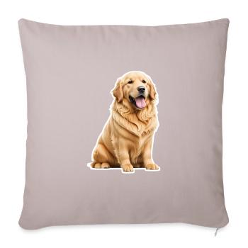 Golden retriever - Housse de coussin décorative 45 x 45 cm - taupe clair - Devant