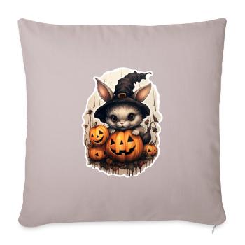 Halloween Hexerhäschen - Sofakissenbezug 45 x 45 cm - helles Taupe - Vorne