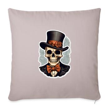 Skull with Top Hat Halloween - Sofa pillowcase 17,3'' x 17,3'' (45 x 45 cm) - light taupe - Front