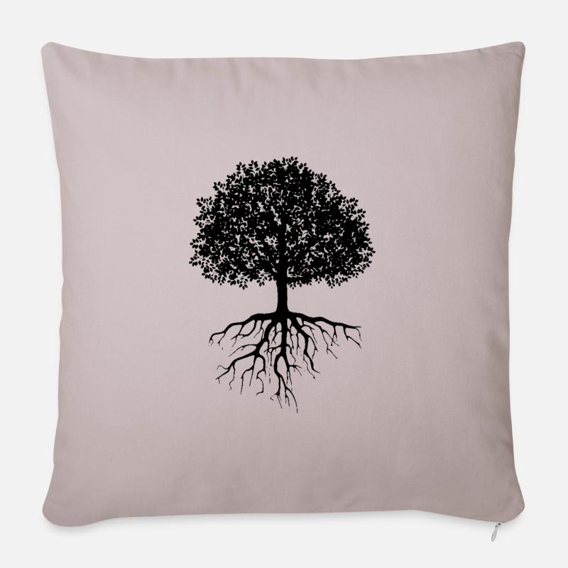 arbre - Housse de coussin décorative 45 x 45 cm - taupe clair