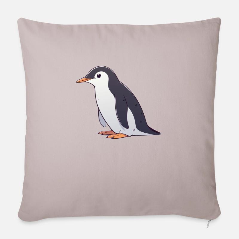 Pinguin - Sofakissenbezug 45 x 45 cm - helles Taupe