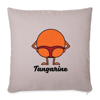 Tangarine - Mandarine Tanga Orange Früchte Frucht - Sofakissenbezug 45 x 45 cm - helles Taupe - Vorne