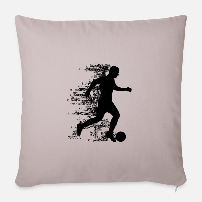 Fußball - Sofakissenbezug 45 x 45 cm - helles Taupe