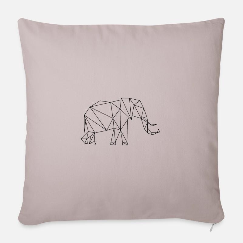Elefant - Sofakissenbezug 45 x 45 cm - helles Taupe