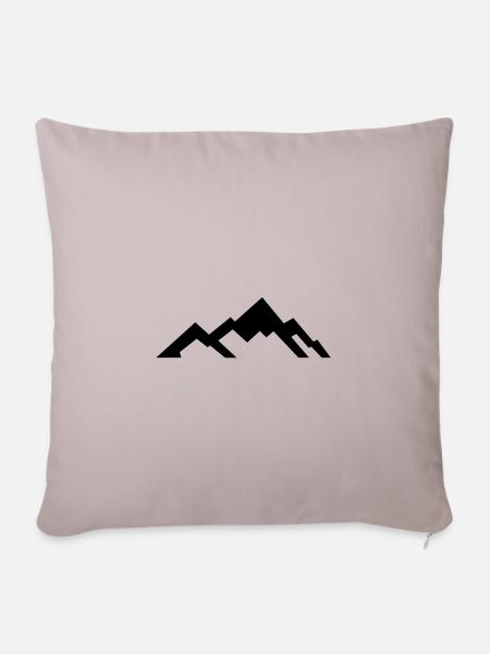 Berge - Mountains - Sofakissenbezug 45 x 45 cm - helles Taupe