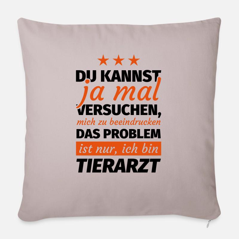 Tierarzt - Sofakissenbezug 45 x 45 cm - helles Taupe