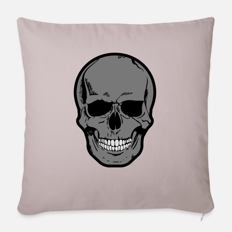 Totenkopf - Sofakissenbezug 45 x 45 cm - helles Taupe