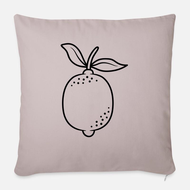 Zitrusfrucht Zitrone Obst - Sofakissenbezug 45 x 45 cm - helles Taupe