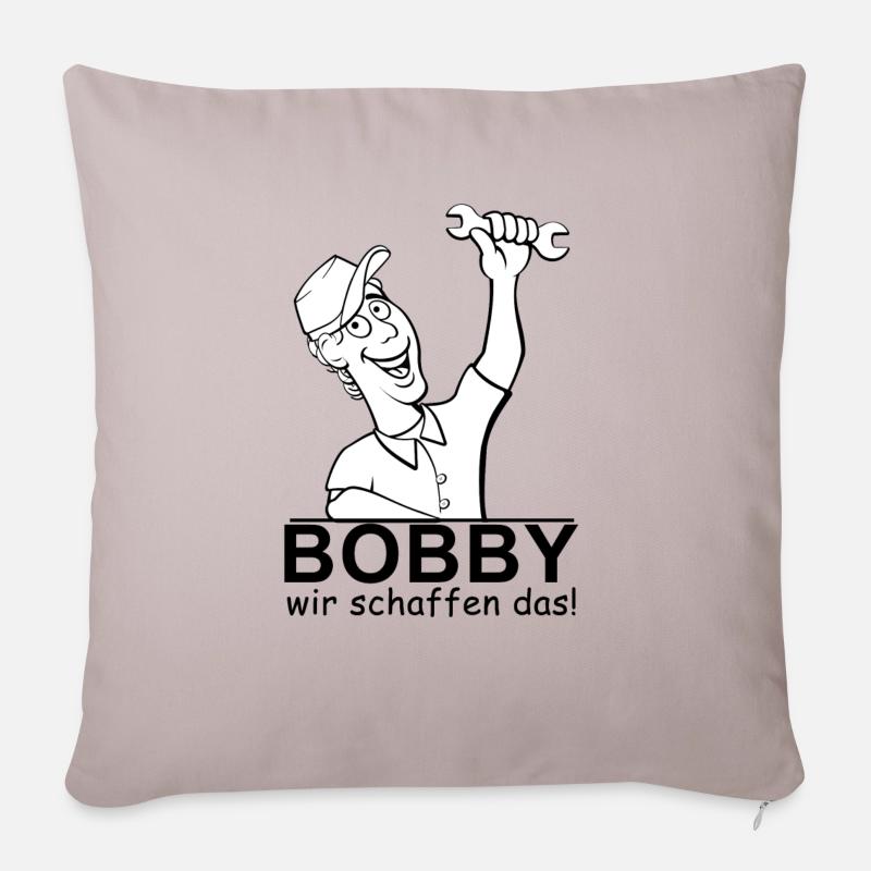 Bobby - wir schaffen das! - Sofakissenbezug 45 x 45 cm - helles Taupe