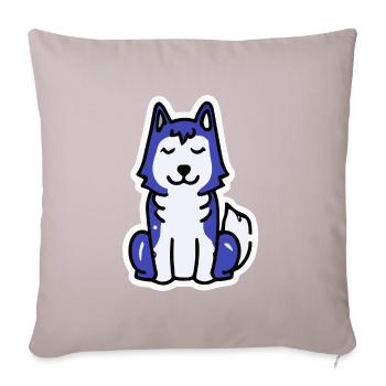 Spirituelles Husky Yoga Hund Malamute - Sofakissenbezug 45 x 45 cm - helles Taupe - Vorne