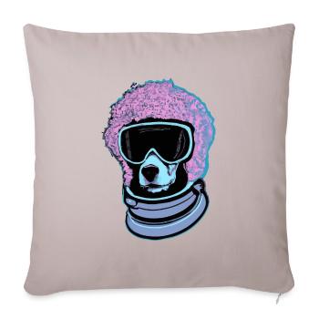 Synthwave Caniche Chien Chiot - Housse de coussin décorative 45 x 45 cm - taupe clair - Devant