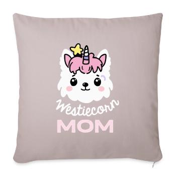 Westiecorn Unicorn Dog West Highland White Terrie - Sofa pillowcase 17,3'' x 17,3'' (45 x 45 cm) - light taupe - Front