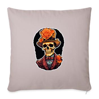 Crâne - Housse de coussin décorative 45 x 45 cm - taupe clair - Devant