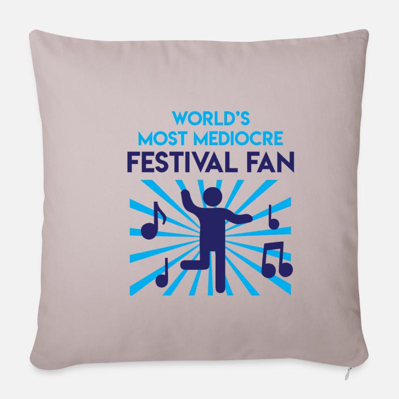 Festival Shirt · MEDIOCRE · Geschenk - Sofakissenbezug 45 x 45 cm - helles Taupe