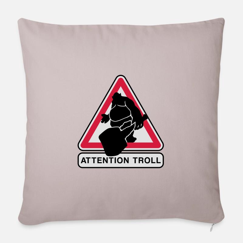 Troll - Sofakissenbezug 45 x 45 cm - helles Taupe