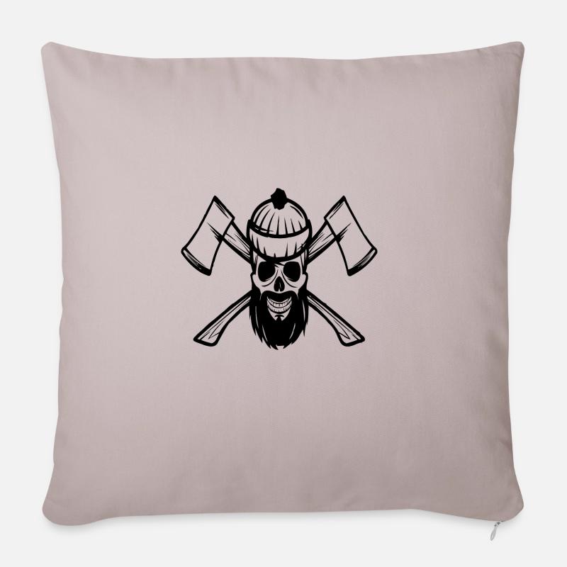Bûcherons - Housse de coussin décorative 45 x 45 cm - taupe clair