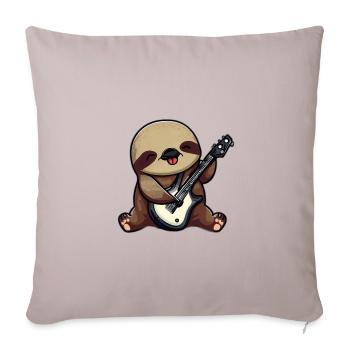 Paresseux avec guitare - Housse de coussin décorative 45 x 45 cm - taupe clair - Devant
