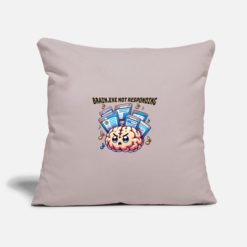 Brain.EXE Doesn't React – Nerd Saying Shirt Sofa pillowcase 17,3'' x 17,3'' (45 x 45 cm)